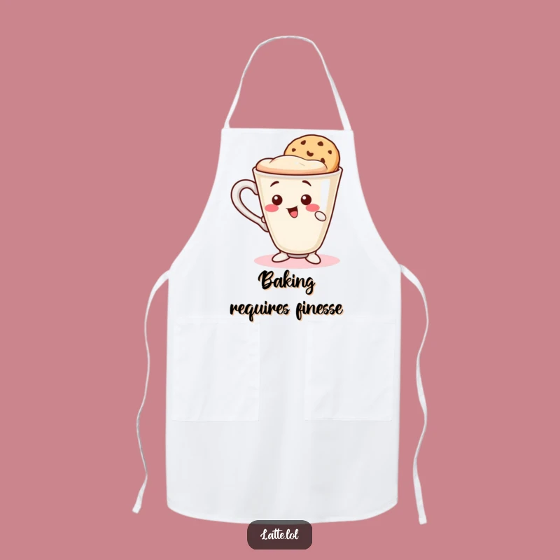 Balancing Latte Funny Apron: Chef's Cup, Cookie Wafer, Snack Master Gift