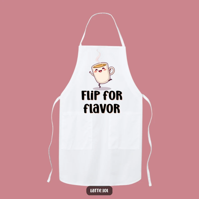 Funny Latte Cartwheel Apron: Kitchen Energetic Coffee Gift