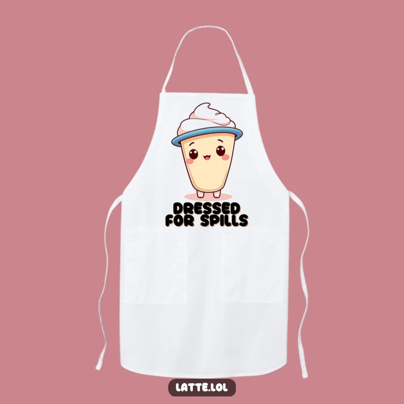 Funny Jaunty Cap Latte Foam Apron: Chef's Whimsical Kitchen Wear