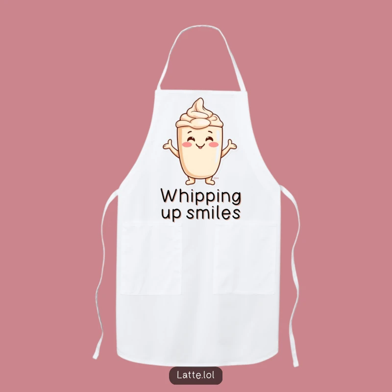 Funny Jovial Latte Foam Apron - Kitchen Character, Whimsical Funny Gift