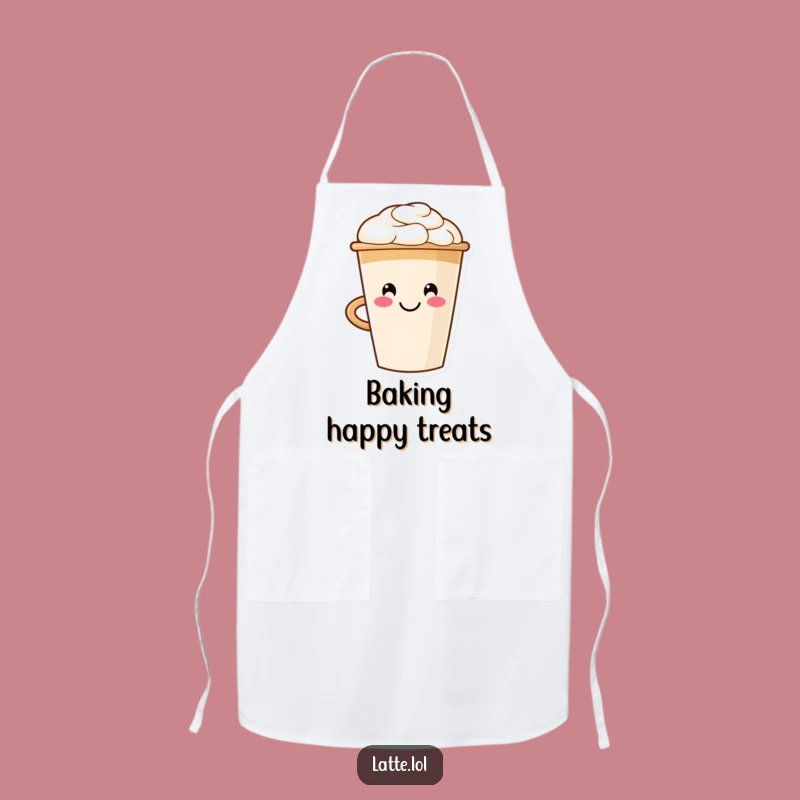 Funny Smiling Latte Cup Apron: Brew Up Some Fun!