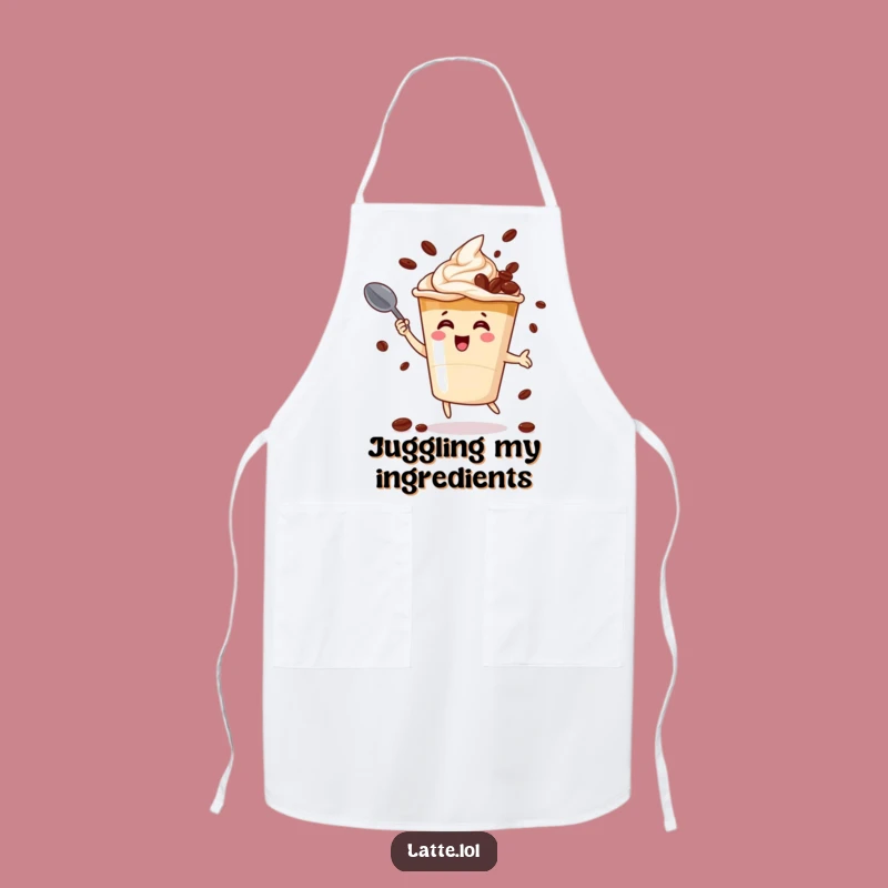 Funny Latte Juggling Apron: Coffee Bean Chef's Fun Kitchen Wear Gift