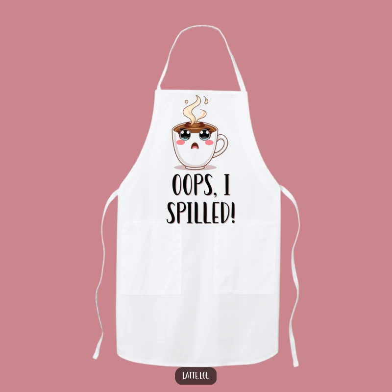 Funny Surprised Coffee Cup Apron - Cooking Character, Practical Funny Gift