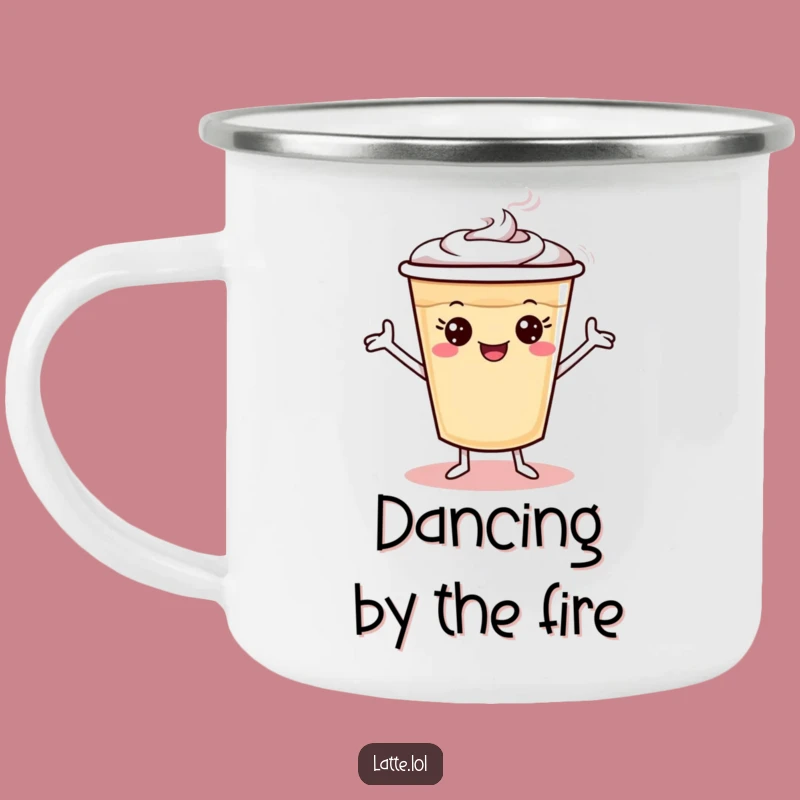 Funny Dancing Campfire Latte Mug: Durable & Hilarious Gift for Outdoor Coffee