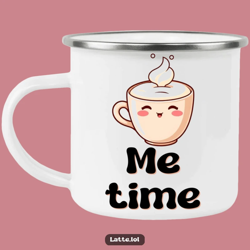 Funny Adventure Mug - Latte Character Sipping Foam Outdoor Gift