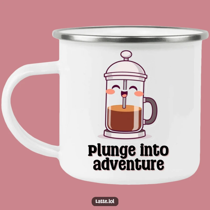Funny French Press Camping Mug - Laughing Coffee Cup, Perfect Outdoor Gift
