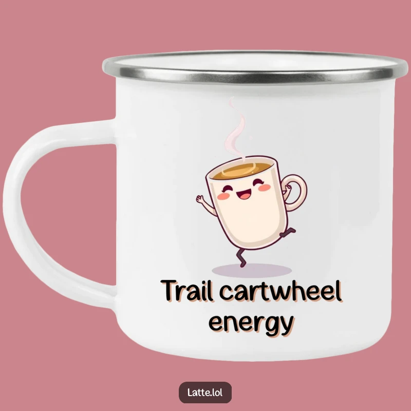 Funny Latte Cartwheel Camping Mug: Outdoor Energetic Coffee Gift
