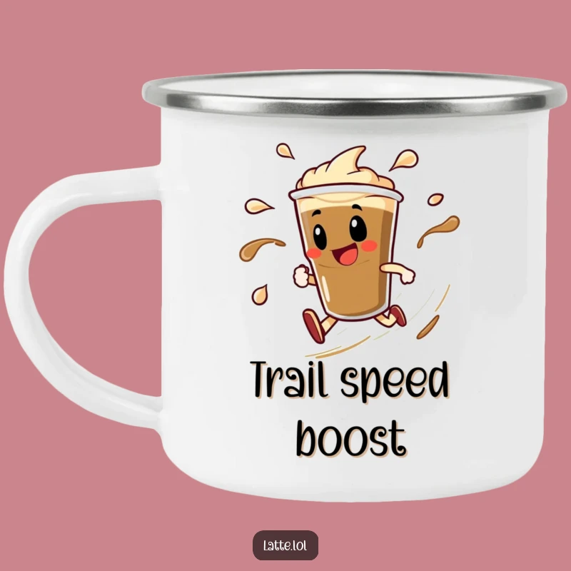 Espresso Spin Funny Camping Mug: Durable Shot, Speedy Trails, Outdoor Energy Gift