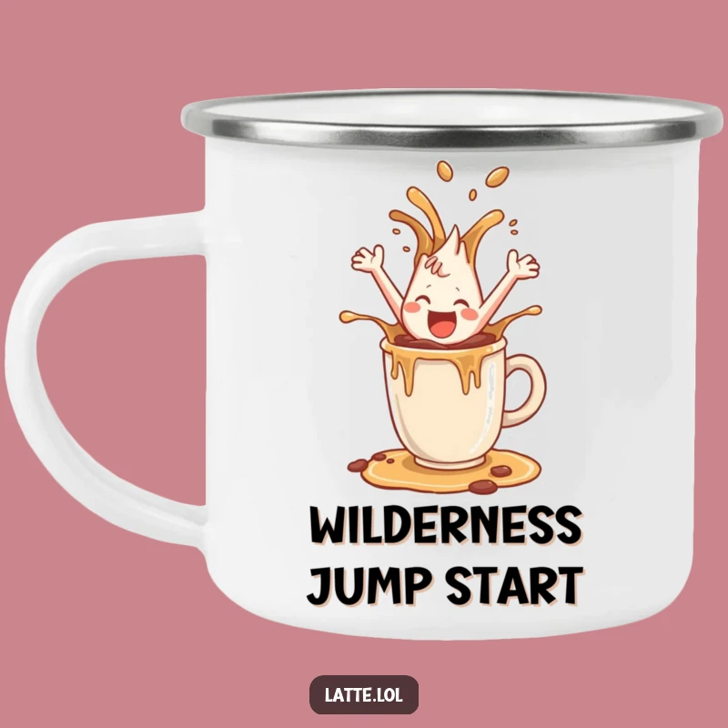 Durable Funny Joyful Splash Camping Mug: Happy Sips Outdoors