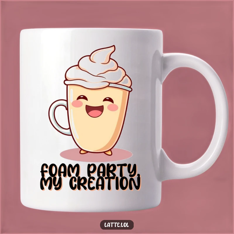 Funny Laughing Latte Mug: Extra Foam Delight Coffee Cup Gift