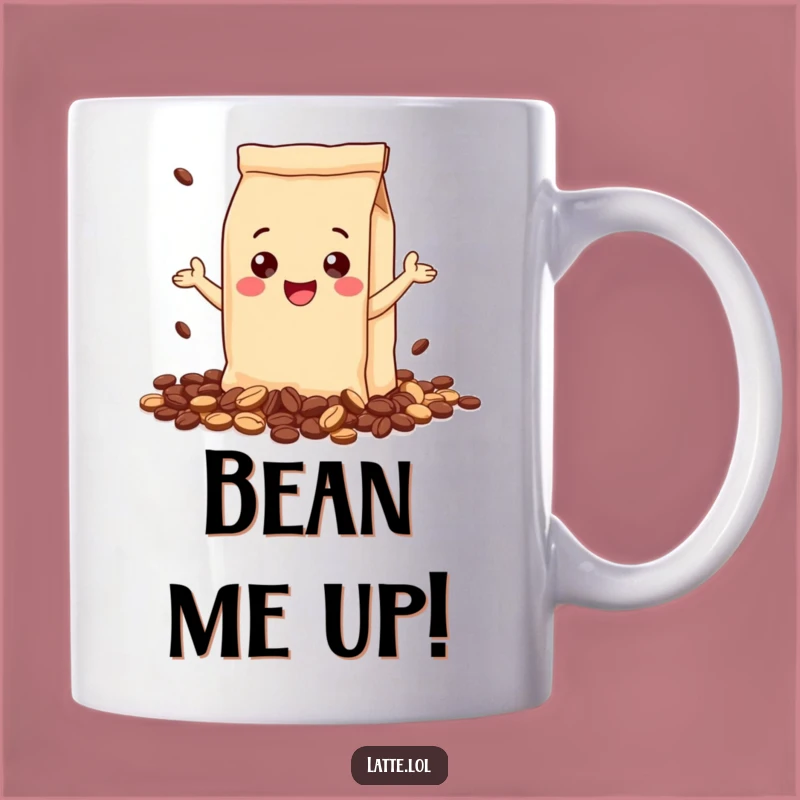 Funny Coffee Bag Mug: Gleeful Spill, Perfect Humorous Gift for Caffeine Lovers!