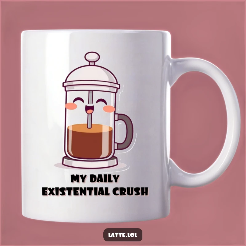 Funny French Press Coffee Mug - Hilarious Plunger Push, Perfect Gift for Coffee Lovers