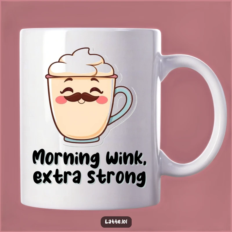 Funny Winking Latte Mustache Mug: Hilarious Coffee Lover Gift for Morning Smiles