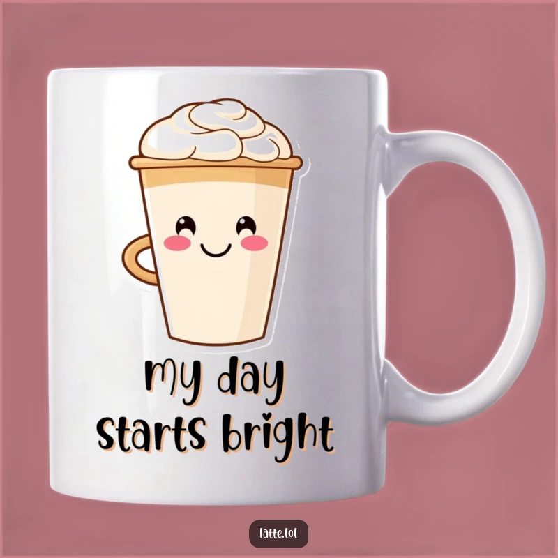 Funny Smiling Latte Cup Mug: Your Daily Dose of Cheerful Caffeine!