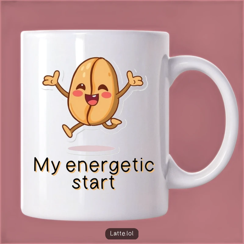 Funny Coffee Bean Leap Mug: Jumpstart Your Day with Energy!