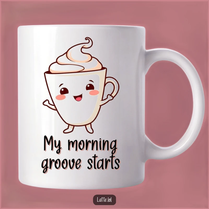 Dancing Latte Funny Mug: Smiling Cup, Cheerful Foam, Perfect Coffee Gift