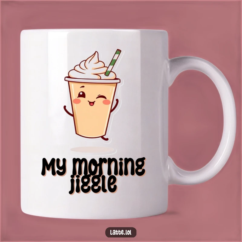 Funny Winky Latte Mug: Jaunty Dance Vibes for Your Morning Brew, Perfect Gift