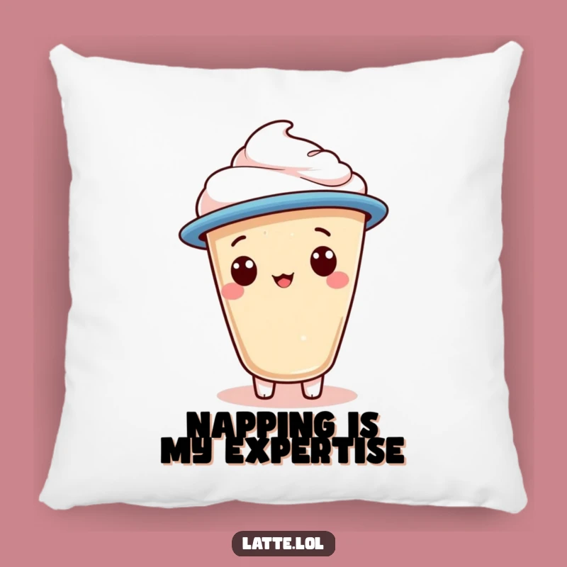 Comfortable Funny Jaunty Cap Latte Foam Pillow: Cozy Coffee Decor