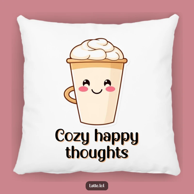 Funny Smiling Latte Cup Pillow: Cuddle Up with Comfort!
