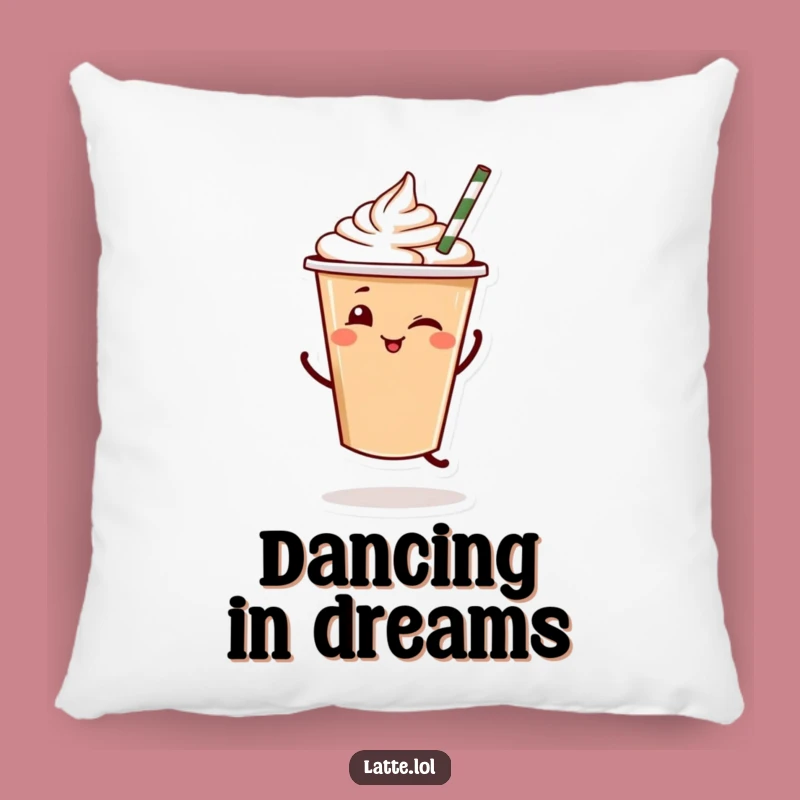 Funny Latte Dance Pillow: Cozy Up with Morning Cheer, Perfect Gift