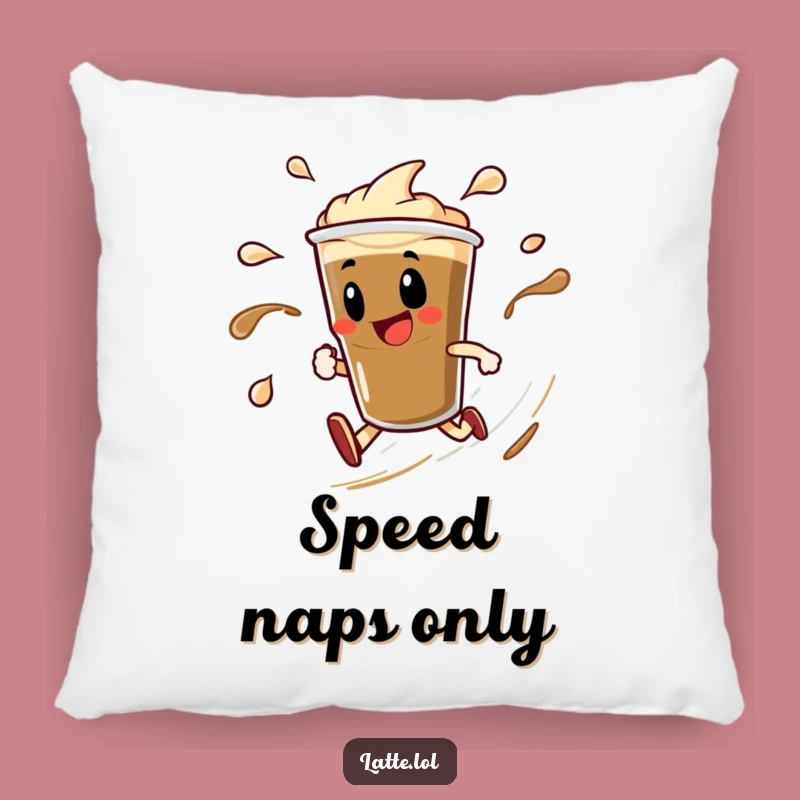Espresso Spin Funny Pillow: Cozy Shot, Speedy Trails, Comfy Energy Gift