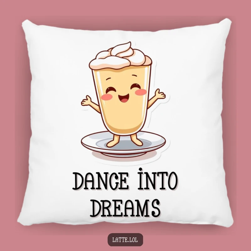 Funny Latte Dance Pillow - Cheerful Accent for Cozy Comfort