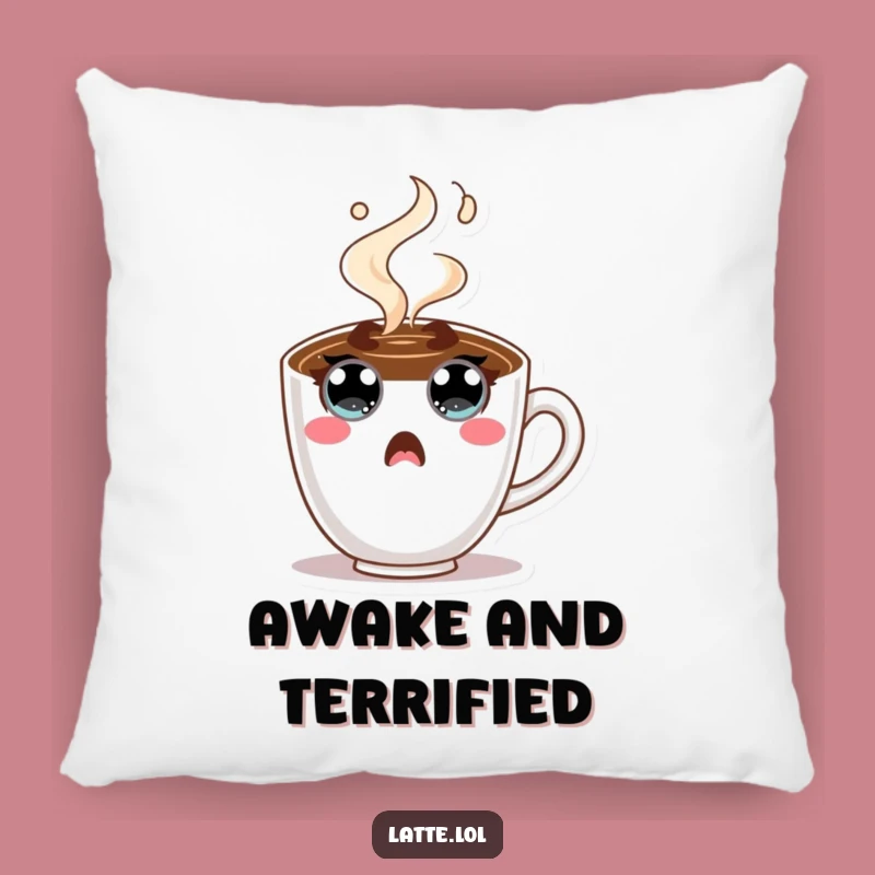 Funny Surprised Coffee Cup Pillow - Soft Character, Comfy Funny Gift