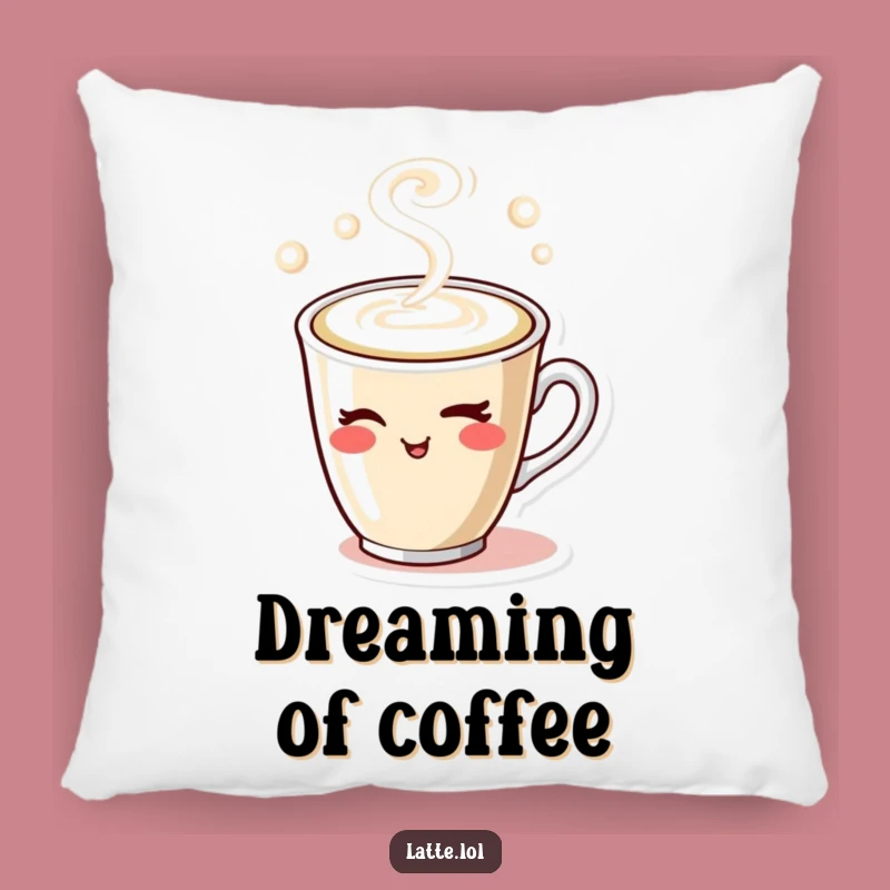 Funny Winking Latte Cup Pillow: Cozy Steam Accent, Perfect Couch Comfort Gift