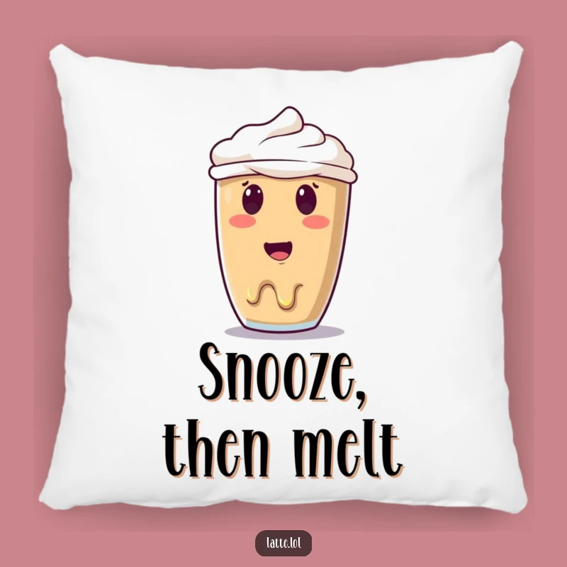 Funny Melting Latte Art Pillow - Surprised Face Cushion, Cozy & Comical Gift