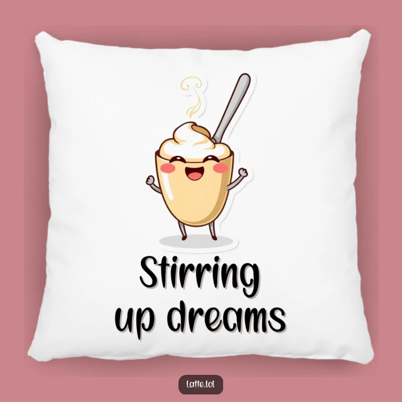 Funny Coffee Spoon Latte Pillow - Soft Character, Comfy Funny Gift