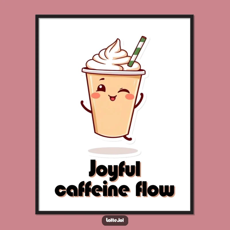 Funny Latte Dance Digital Print: Jaunty Art for Instant Cheer, Perfect Gift