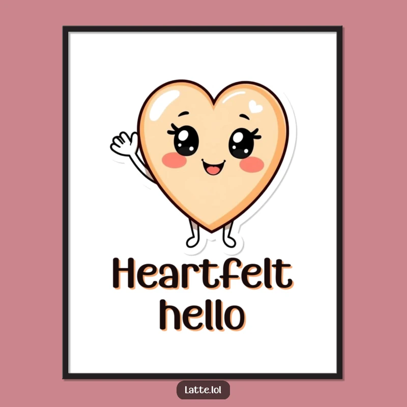 Funny Latte Heart Wave Digital Art: Cheerful Coffee Print Gift