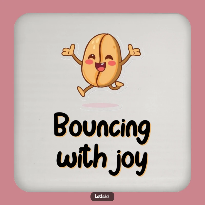 Funny Coffee Bean Leap Drink Coaster: Protect Surfaces with Action!