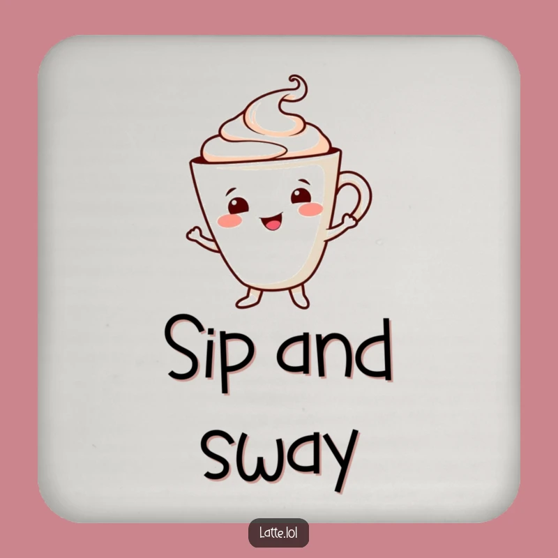 Dancing Latte Funny Coasters (Set): Smiling Cup, Cheerful Foam, Protect Surfaces Gift