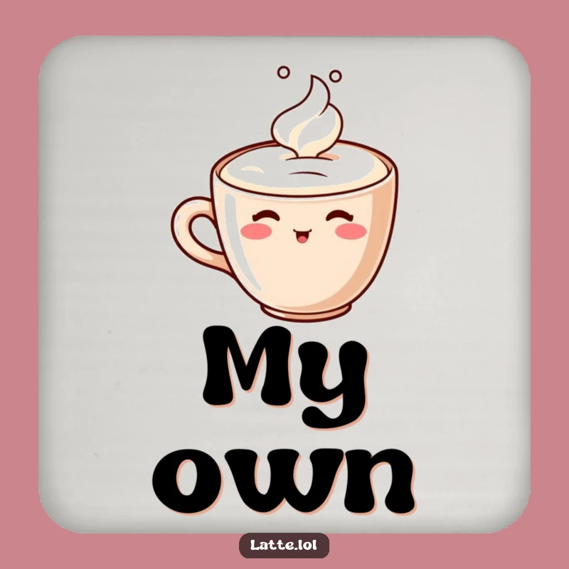 Funny Coaster Set - Latte Character Sipping Foam Drink Protector Gift