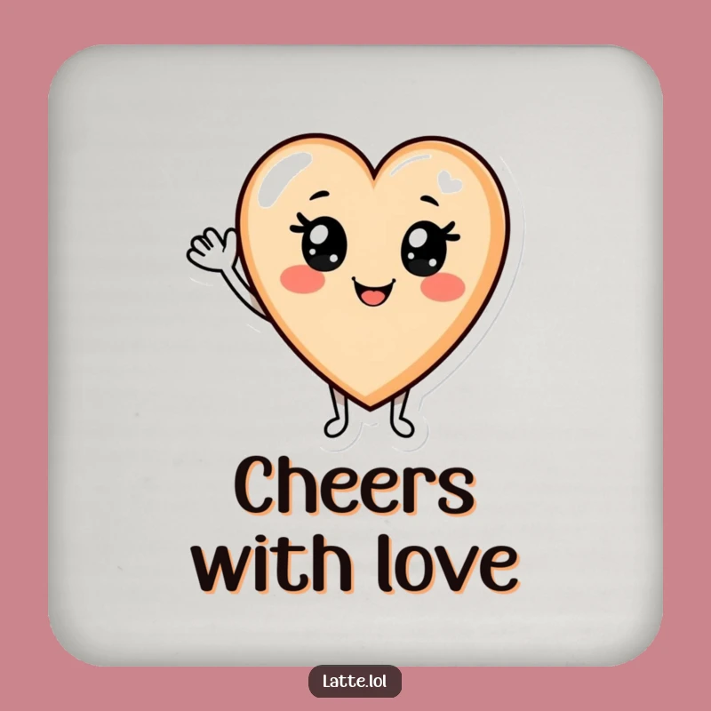 Funny Latte Heart Wave Coaster: Cheerful Coffee Protection Gift