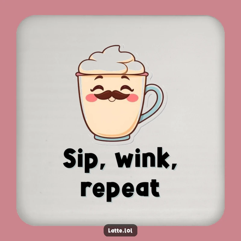 Funny Latte Mustache Coaster: Cute & Hilarious Gift for Coffee Table Protection