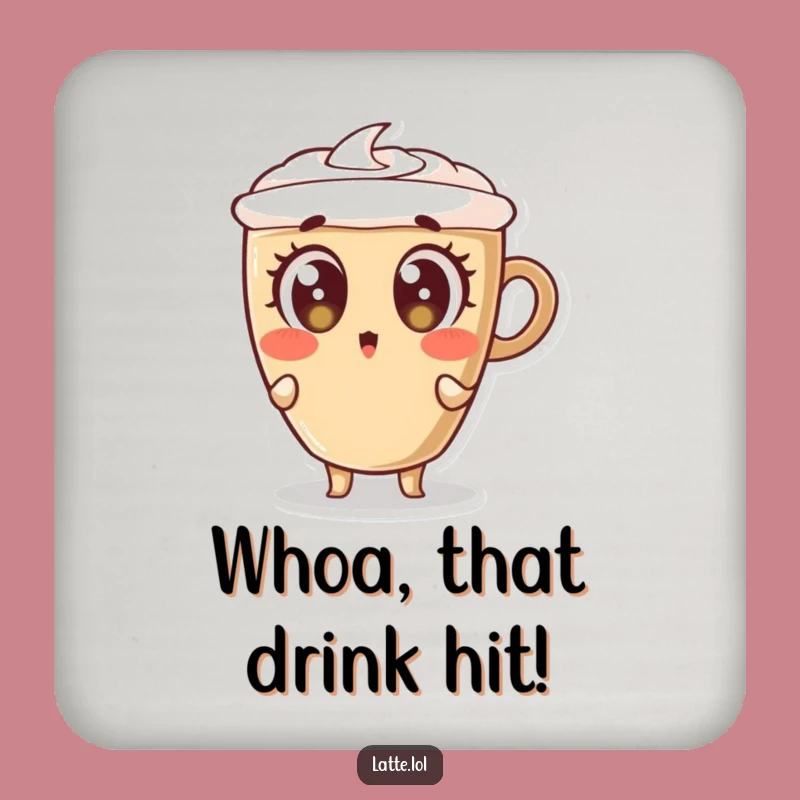 Funny Surprised Latte Coaster: Wide-Eyed Table Protector - Fun Gift