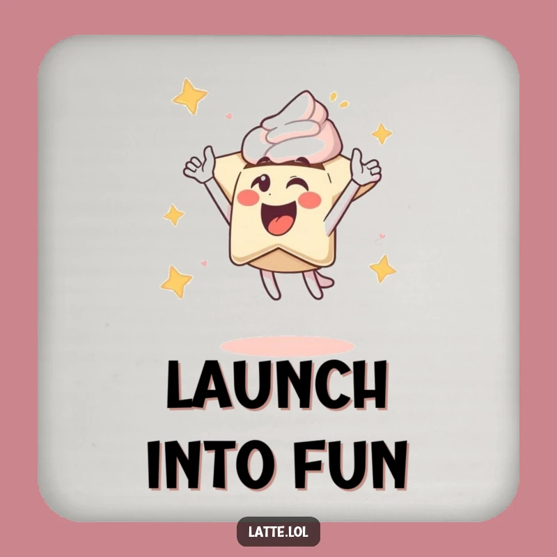 Funny Latte Art Star Coaster: Protect Surfaces with Cosmic Cheer