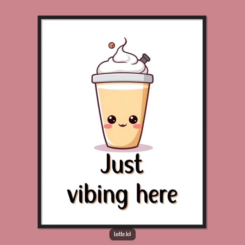 Funny Bopping Latte Art Poster: Vibrant & Hilarious Wall Decor for Coffee Spaces