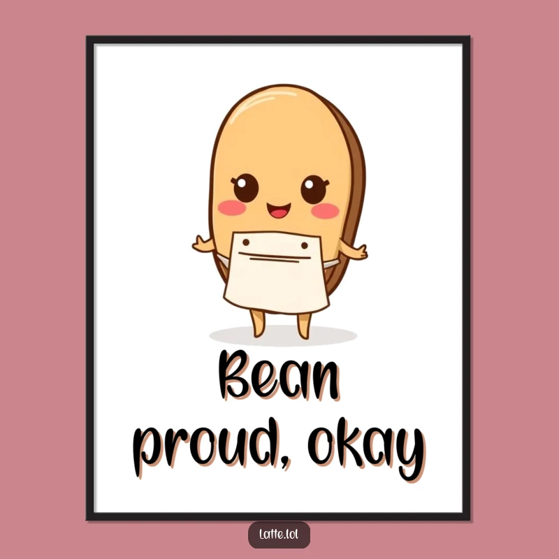 Funny Coffee Bean Apron Poster: Whimsical Barista Wall Art