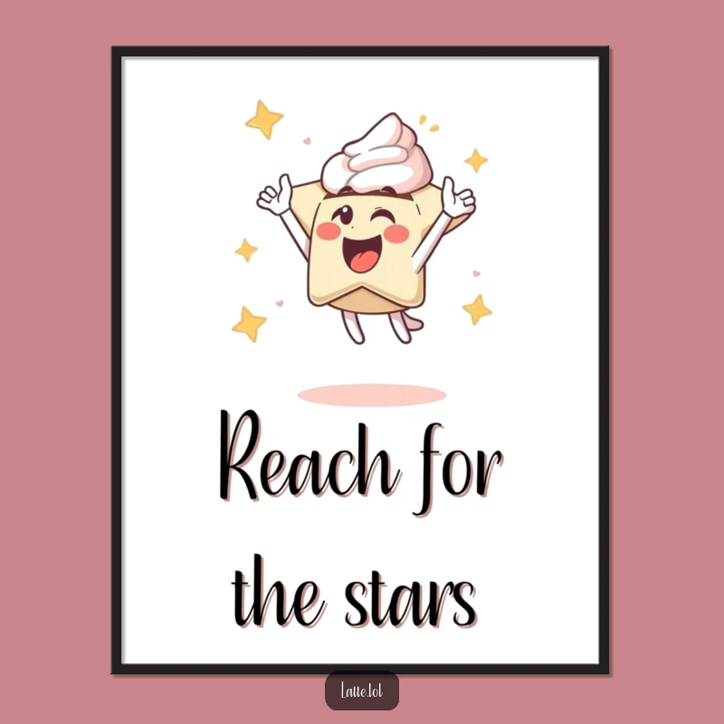 Funny Latte Art Star Poster: Brighten Your Walls with Humorous Energy