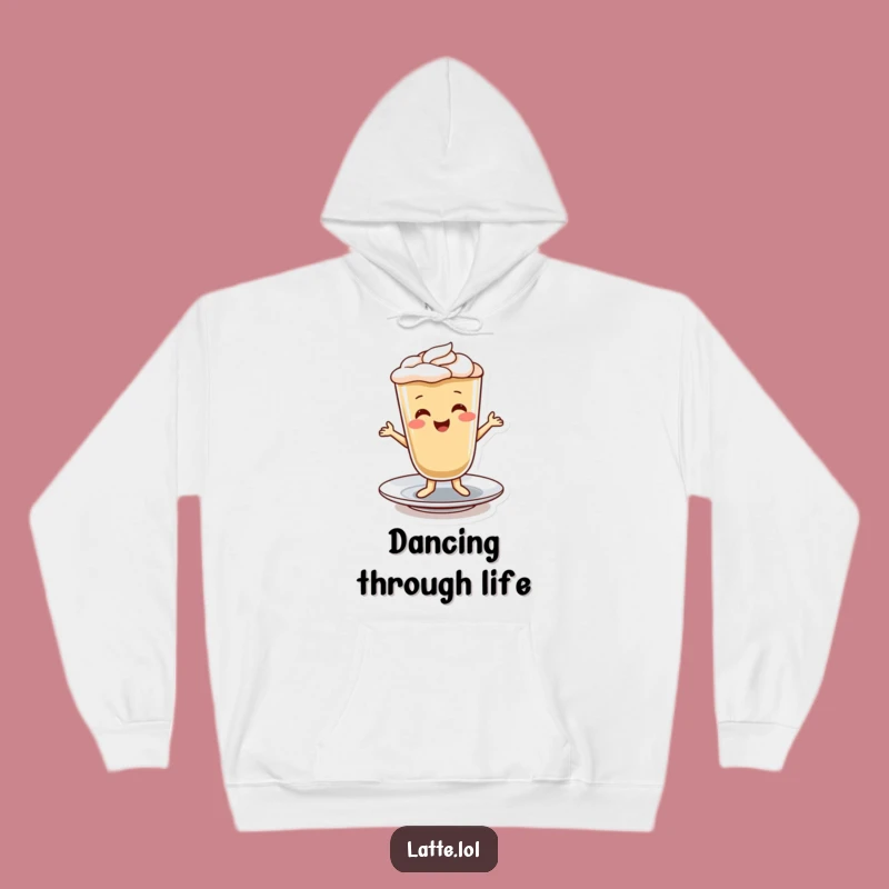 Funny Latte Dance Hoodie - Cozy Comfort with a Cheerful Character