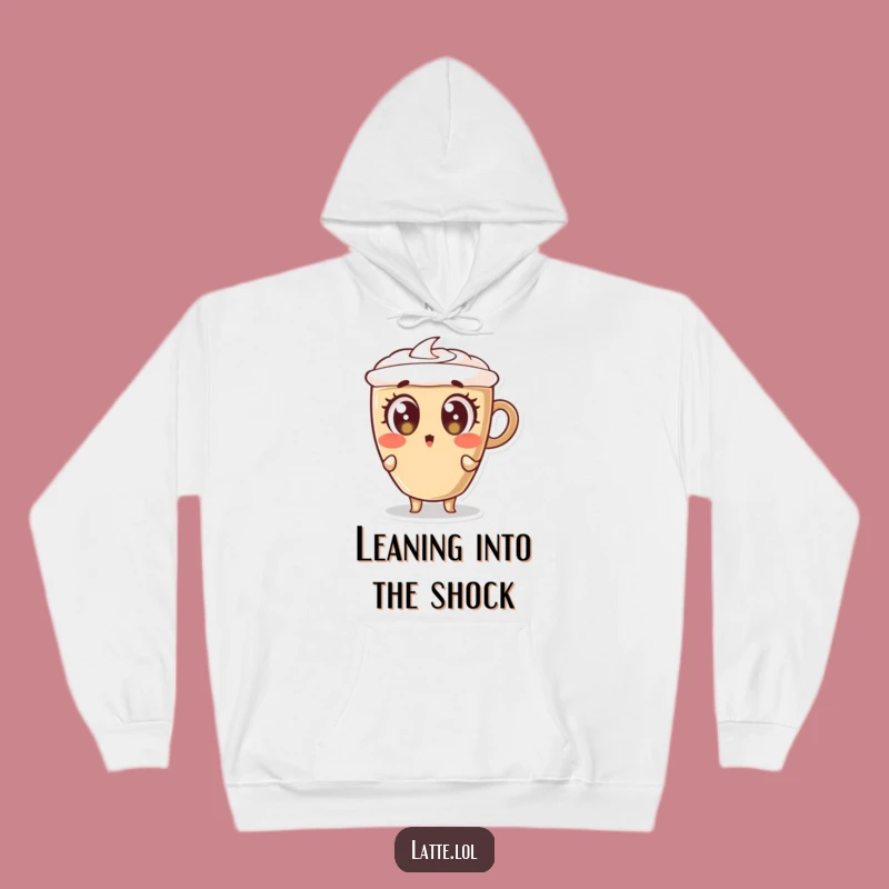 Funny Wide-Eyed Latte Hoodie: Surprised Lean Cozy Wear - Fun Gift