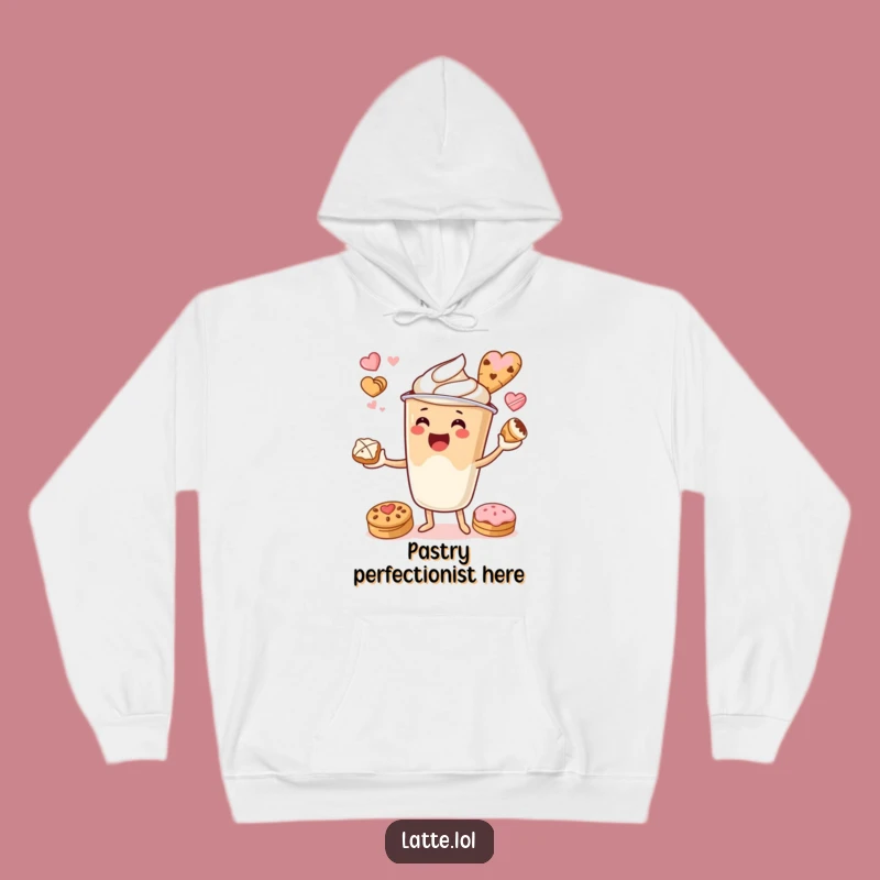 Cozy Funny Latte Cup Juggling Pastries Hoodie: Sweet Comfort Wear