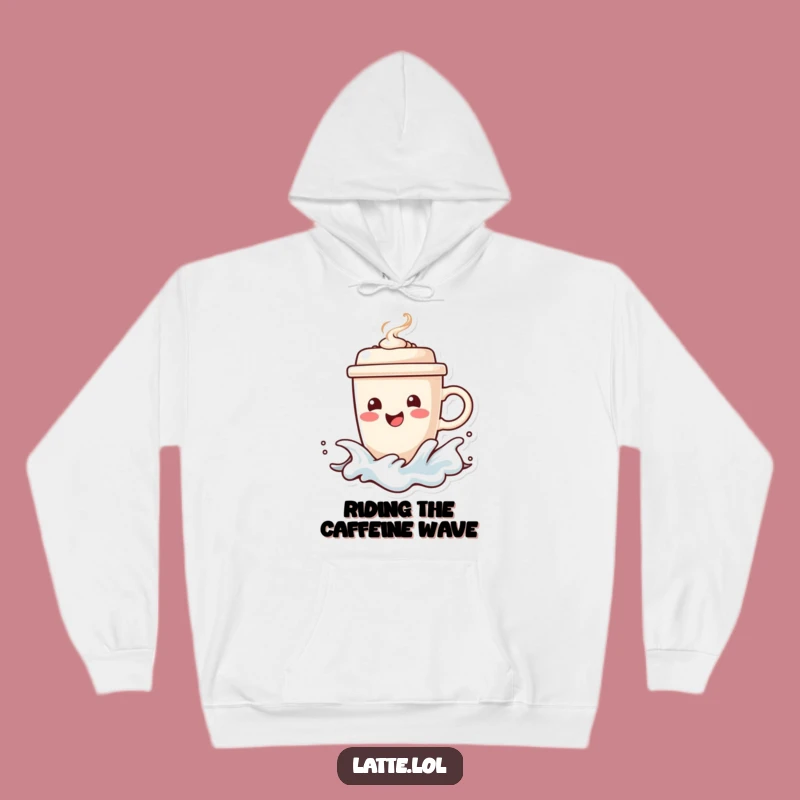 Surfing Coffee Funny Hoodie: Cozy Cup, Steaming Lid, Warm Wave Gift