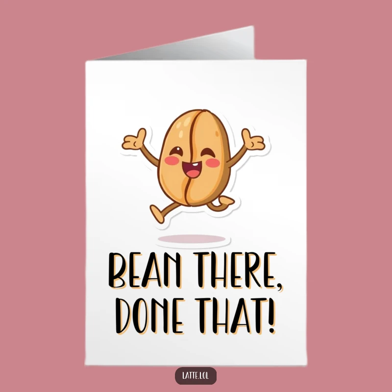 Free Printable Birthday Card: Jumping Coffee Bean, Energetic Downloadable Gift