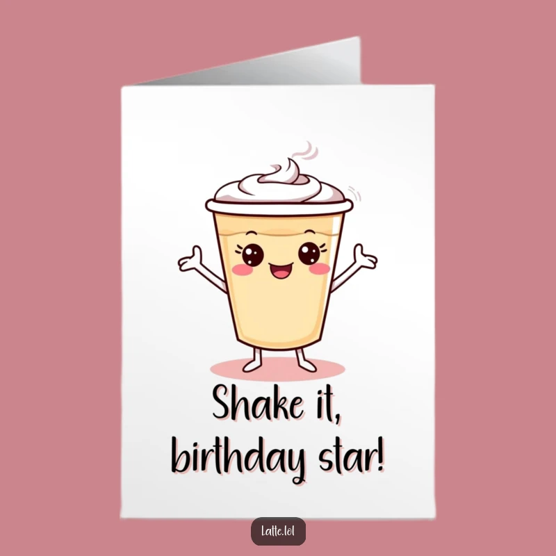 Free Printable Birthday Card: Dancing Latte Arms, Funny Downloadable Gift