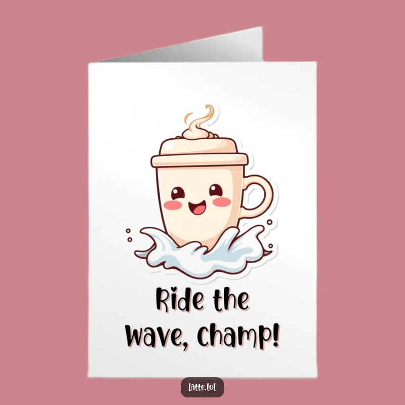 Free Printable Congrats Card: Coffee Wave Rider, Celebrating Your Success