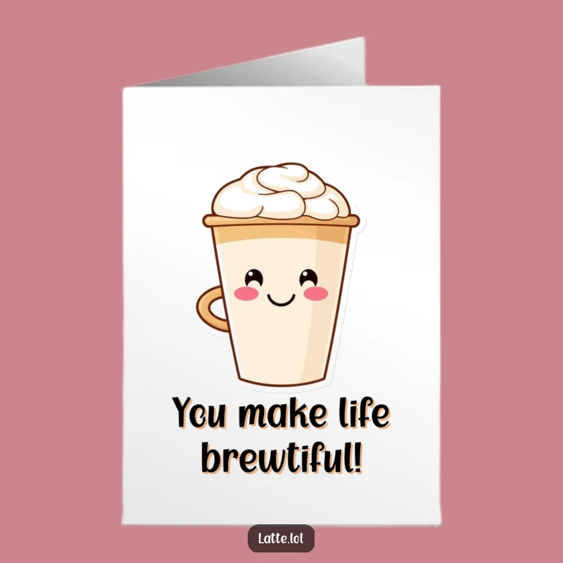 Free Printable Congrats Card: Smiling Latte Cup, Fun Downloadable Gift
